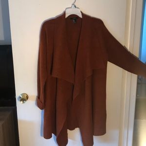Super soft burnt orange sweater jacket